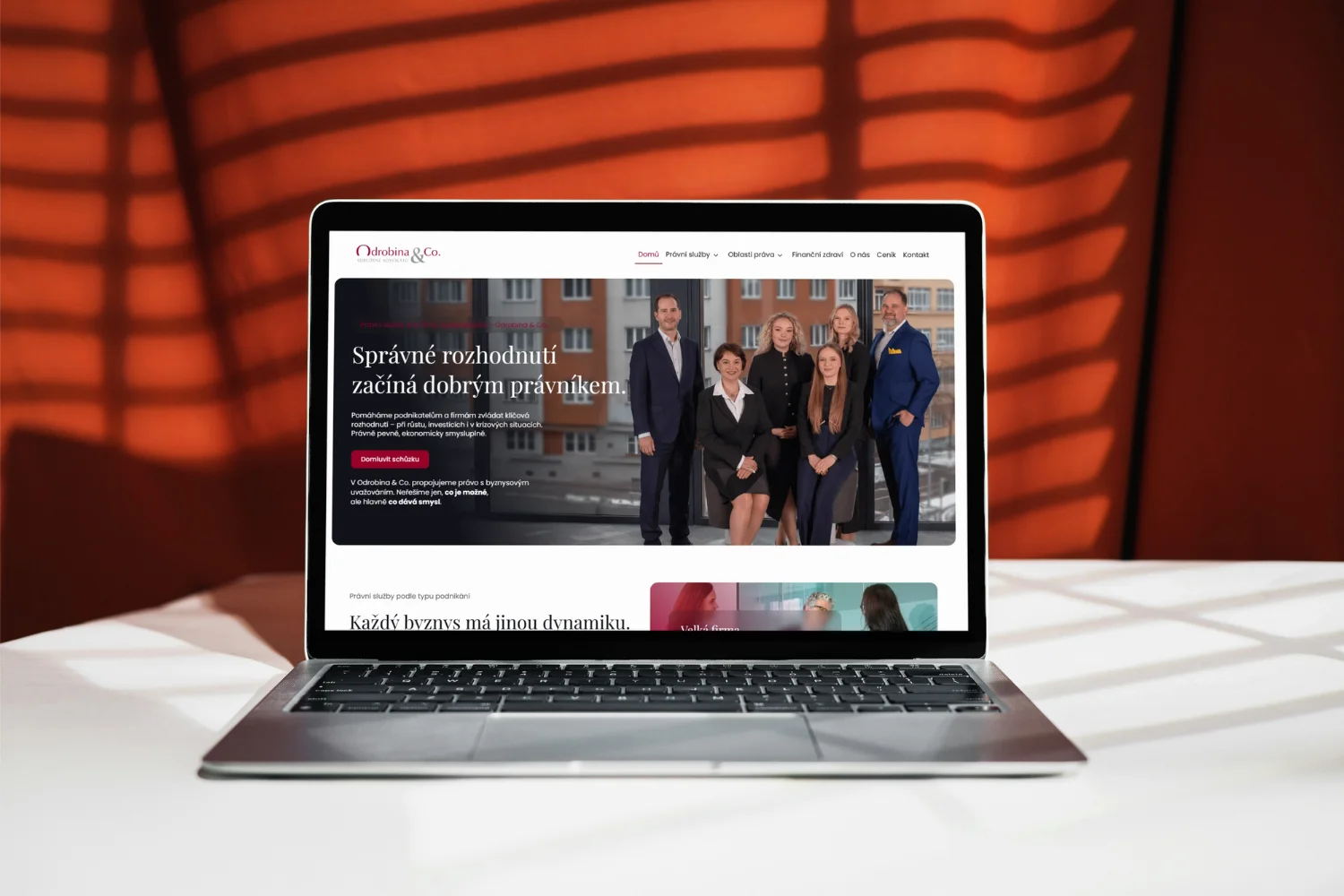 Výsledek — hotový web Odrobina & Co.